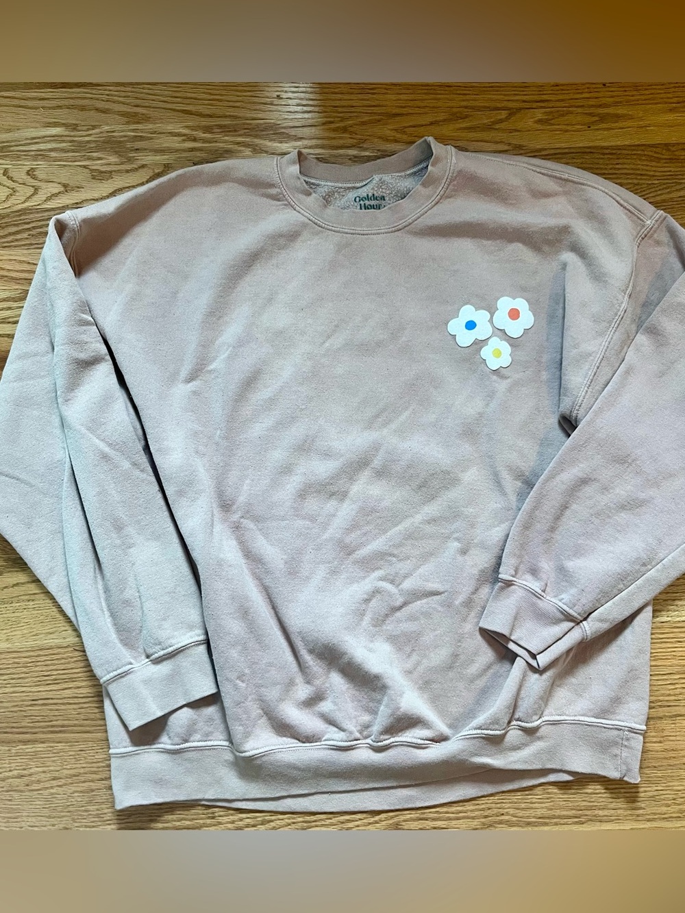Golden Hour Women’s Dusty Pink Crewneck OversizedSweatshirt Sz OS